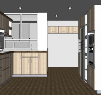 现代整体厨房家电SU模型下载_sketchup草图大师SKP模型