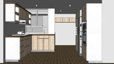 现代整体厨房家电SU模型下载_sketchup草图大师SKP模型