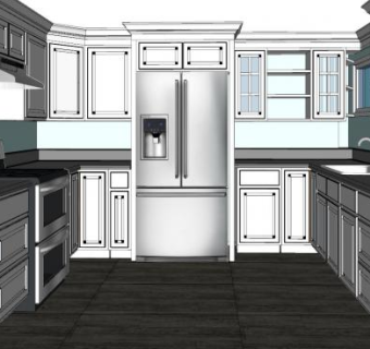 简欧轻奢厨房SU模型下载_sketchup草图大师SKP模型