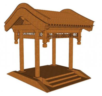 古代民居门的su模型下载_sketchup草图大师SKP模型