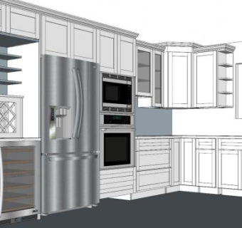 简欧厨房家电SU模型下载_sketchup草图大师SKP模型