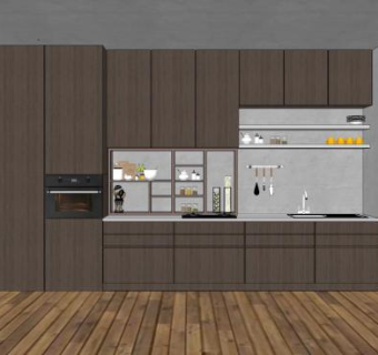 现代厨房橱柜组合柜SU模型下载_sketchup草图大师SKP模型