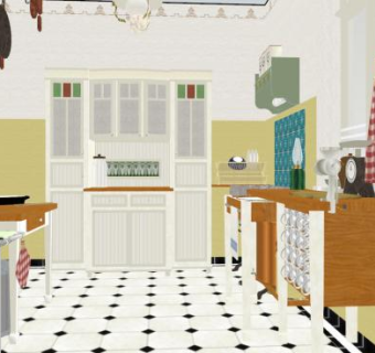 北欧餐桌椅设计SU模型下载_sketchup草图大师SKP模型