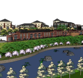 度假区规划su模型下载_sketchup草图大师SKP模型