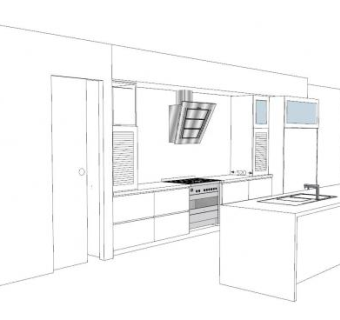 经典白色厨房橱柜SU模型下载_sketchup草图大师SKP模型