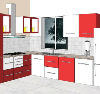 现代厨房橱柜吊柜sketchup模型下载_sketchup草图大师SKP模型