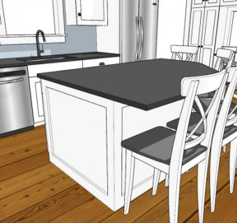 现代时尚橱柜厨房SU模型下载_sketchup草图大师SKP模型