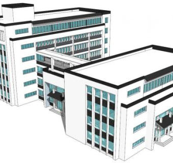 厂房三层办公楼su模型下载_sketchup草图大师SKP模型