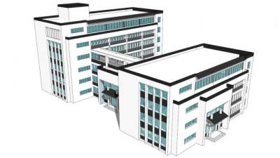 厂房三层办公楼su模型下载_sketchup草图大师SKP模型
