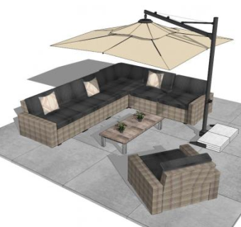 户外休闲桌椅su模型下载_sketchup草图大师SKP模型