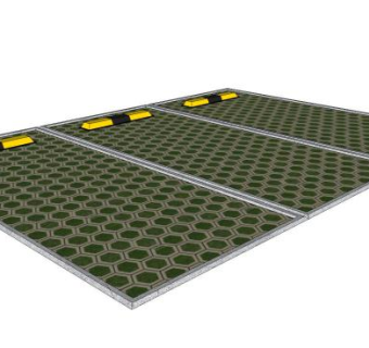 植草地砖停车位设计su模型下载_sketchup草图大师SKP模型