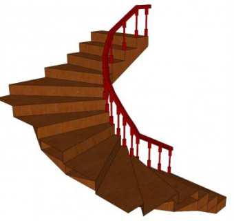 中式木楼梯su模型下载_sketchup草图大师SKP模型