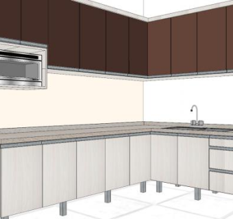 现代简约厨房平台SU模型下载_sketchup草图大师SKP模型