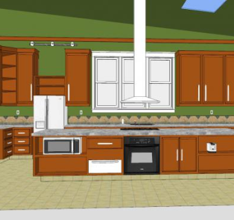 美式复古厨房家电SU模型下载_sketchup草图大师SKP模型