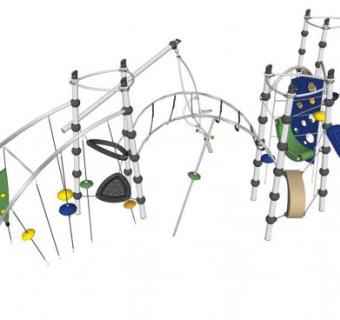 现代铁艺儿童游乐设施su模型下载_sketchup草图大师SKP模型