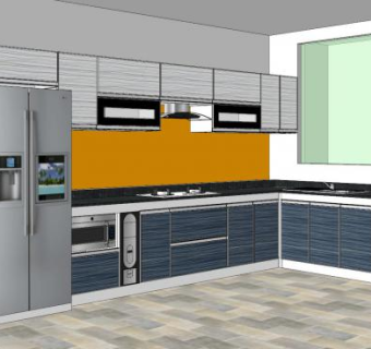 现代厨房家电平台SU模型下载_sketchup草图大师SKP模型