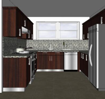 现代木制橱柜家电SU模型下载_sketchup草图大师SKP模型