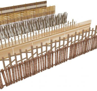 防腐木篱笆su模型下载_sketchup草图大师SKP模型
