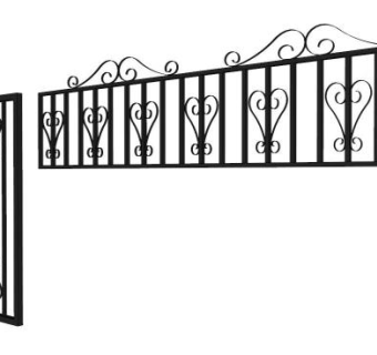 铁艺栅栏大门su模型下载_sketchup草图大师SKP模型