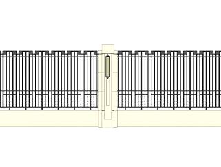 铝制围墙栏杆su模型下载_sketchup草图大师SKP模型