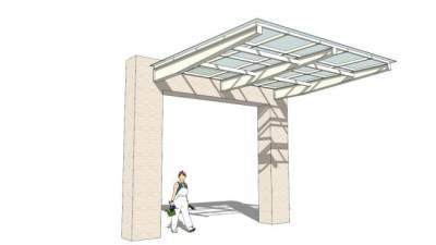 入口雨蓬su模型下载_sketchup草图大师SKP模型