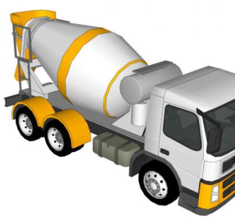 混凝土罐车su模型下载_sketchup草图大师SKP模型