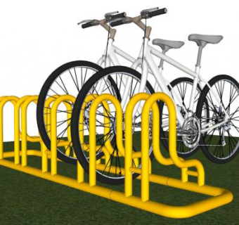 公共自行车架su模型下载_sketchup草图大师SKP模型