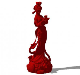 古代女子雕塑su模型下载_sketchup草图大师SKP模型