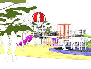 公园及儿童游乐场设计su模型下载_sketchup草图大师SKP模型