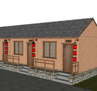 农村土房子改造su模型下载_sketchup草图大师SKP模型