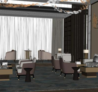 售楼部展厅su模型下载_sketchup草图大师SKP模型