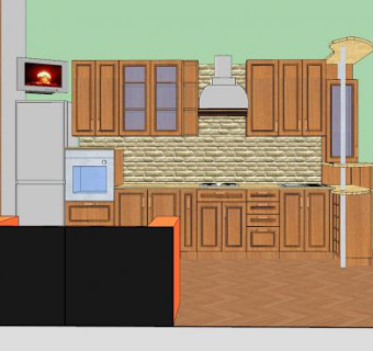 美式复古厨房家电sketchup模型下载_sketchup草图大师SKP模型