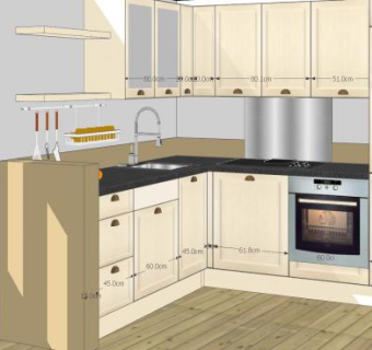 现代L型厨房家电SU模型下载_sketchup草图大师SKP模型