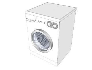 阳台洗衣机SU模型下载_sketchup草图大师SKP模型