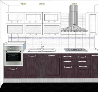 简约轻奢厨房橱柜SU模型下载_sketchup草图大师SKP模型
