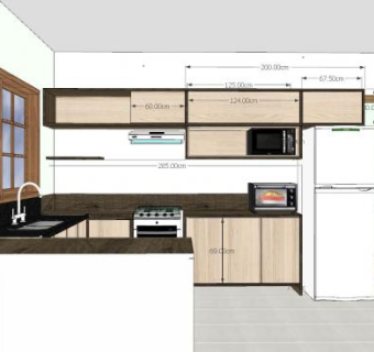 现代开放式厨房家电SU模型下载_sketchup草图大师SKP模型