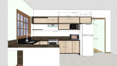 现代开放式厨房家电SU模型下载_sketchup草图大师SKP模型