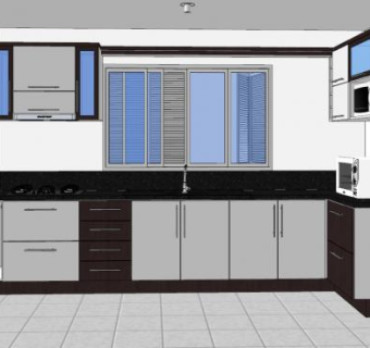 现代户型橱柜家装SU模型下载_sketchup草图大师SKP模型
