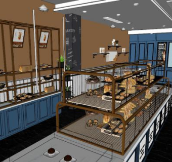 面包店su模型下载_sketchup草图大师SKP模型