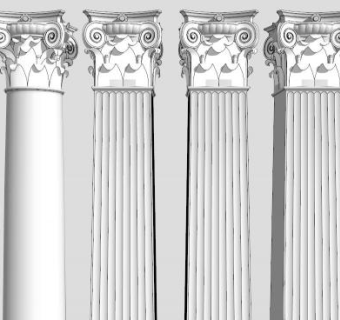 古典柱子su模型下载_sketchup草图大师SKP模型