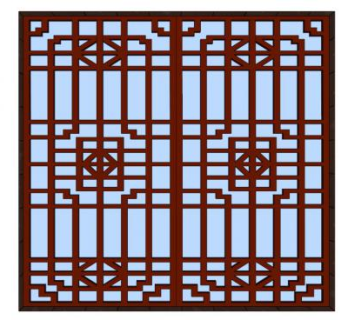 中式镂空窗su模型下载_sketchup草图大师SKP模型