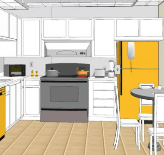 现代厨房家电设计SU模型下载_sketchup草图大师SKP模型