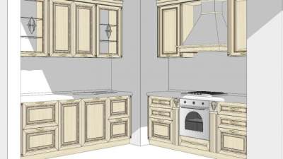 简欧小清新厨房SU模型下载_sketchup草图大师SKP模型