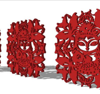 剪纸雕塑su模型下载_sketchup草图大师SKP模型