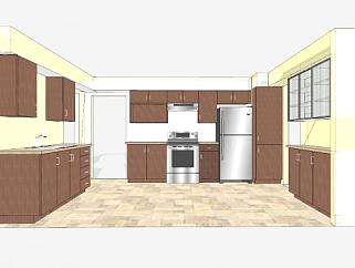 现代大型厨房设计sketchup模型下载_sketchup草图大师SKP模型