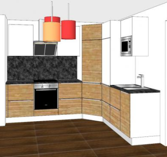 现代厨房组合柜设计SU模型下载_sketchup草图大师SKP模型