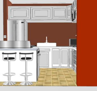 简欧工业风厨房SU模型下载_sketchup草图大师SKP模型