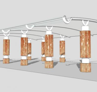 小区车库入口雨棚su模型下载_sketchup草图大师SKP模型