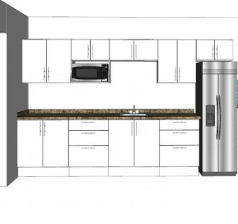 现代白色简约橱柜sketchup模型下载_sketchup草图大师SKP模型