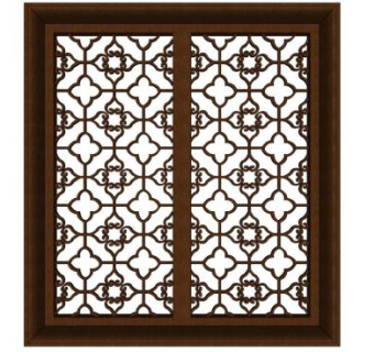 木窗户su模型下载_sketchup草图大师SKP模型